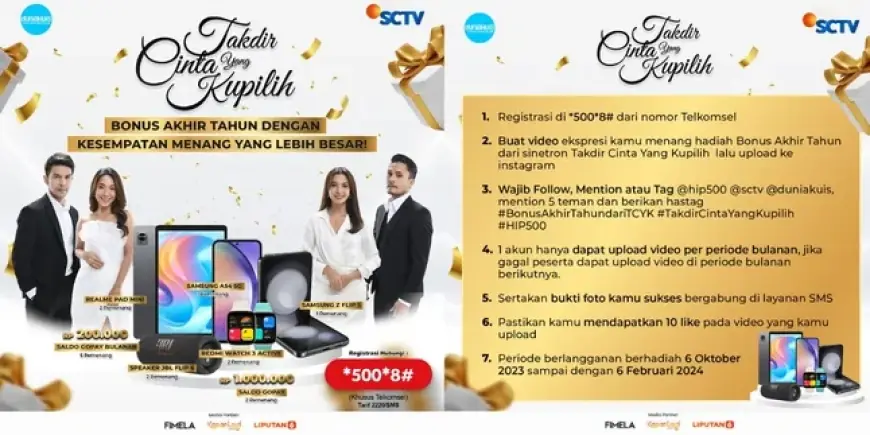 Banyak Hadiah Menarik, Program Berhadiah DuniaKuis Sinetron ‘TAKDIR CINTA YANG KUPILIH’ Hadir - Ini Caranya Buat Ikutan!