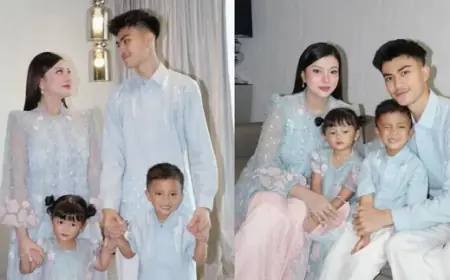 Kompaknya Keluarga Hanum Mega, Pakai Baju Seragam Dalam Potret Keluarga